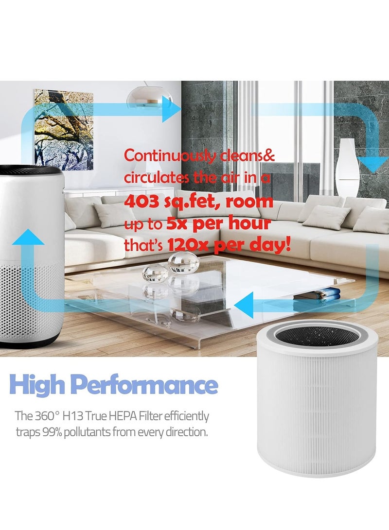 Y&D LEVOIT Genuine Replacement Air Purifier Filter Replaceable Inner Core Filter Activated Carbon Pure Air for Dust Allergens Odors Filter Clean Air Dust Removal 3-in-1 H13 True HEPA-Grade Odor Elimination High Efficiency Dust Pollen Pet Dander Removal Compatible with LEVOIT Core 400 400S Model Changable Filter Suitable for Home Bedroom Office - Image 4